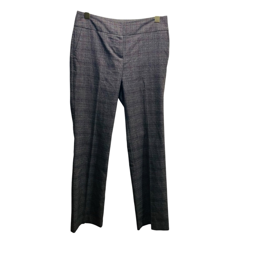 Ann Taylor Dressy Pants Womens Herringbone Brown 4 Curvy Spandex Career‎ Office